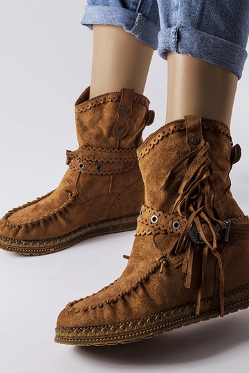 Bottines marron sur plateforme, « Teodata »