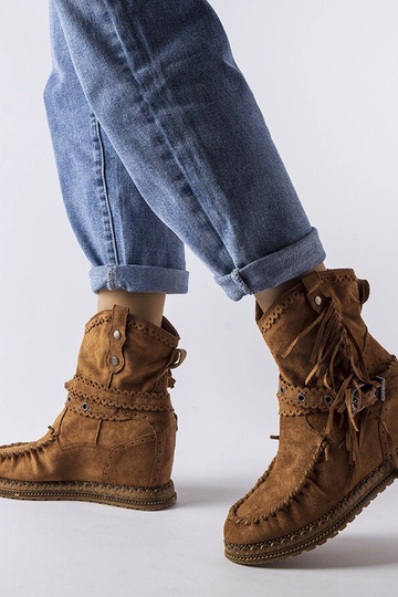 Bottines marron sur plateforme, « Teodata » 2