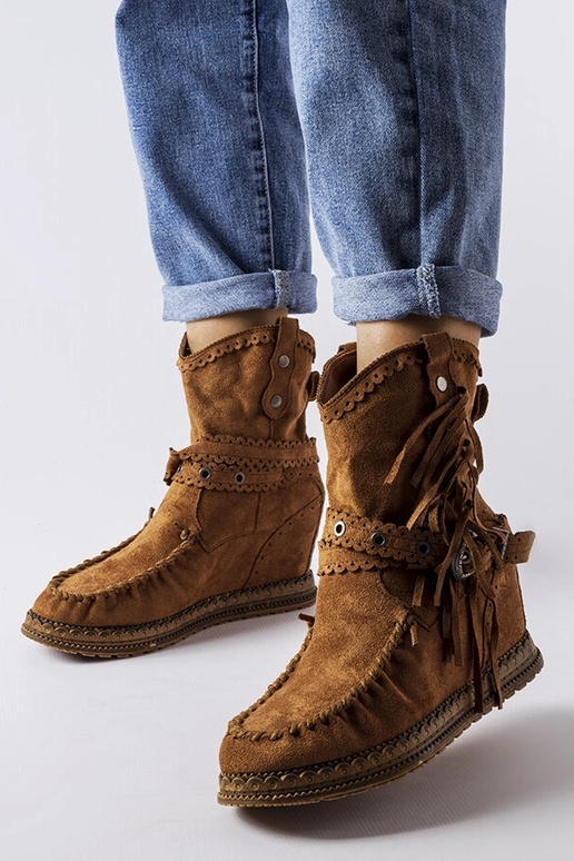 Bottines marron sur plateforme, «...