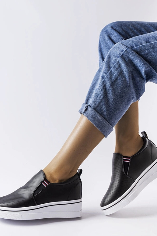 Baskets compensées noires Dionisia