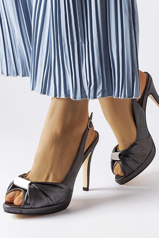 Sandales à talons hauts Crispina gris...