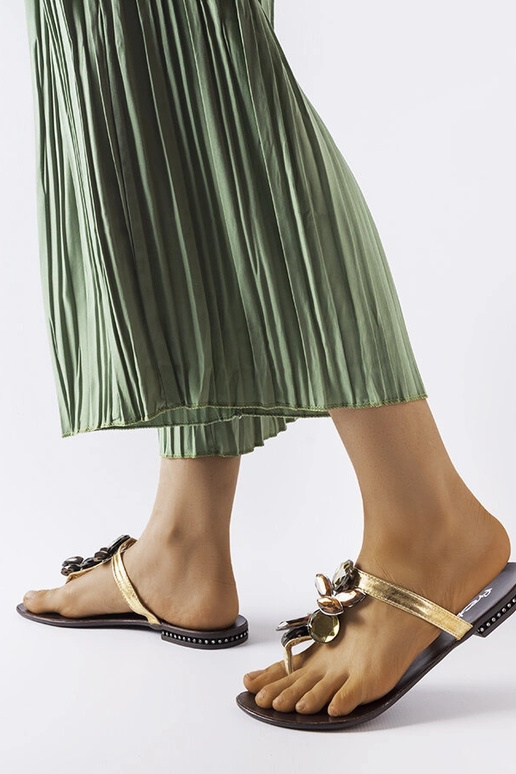 Chaussons élégants dorés, « Zarattini »