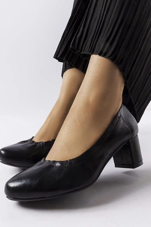 Escarpins Ploufe noirs à talon bloc Escarpins Ploufe noirs à talon bloc