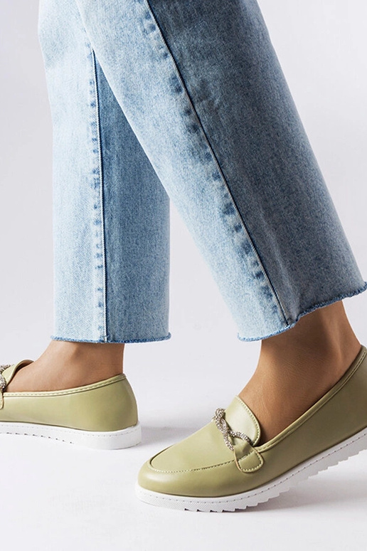 Mocassins verts avec zircons Paola Mocassins verts avec zircons Paola
