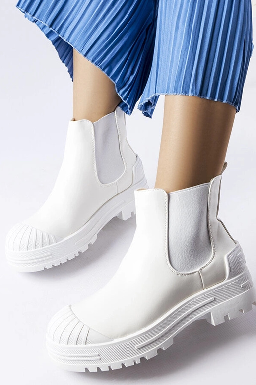 Chaussons blancs Lange avec inserts...