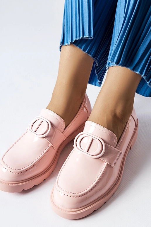 Mocassins Scranton en cuir verni rose