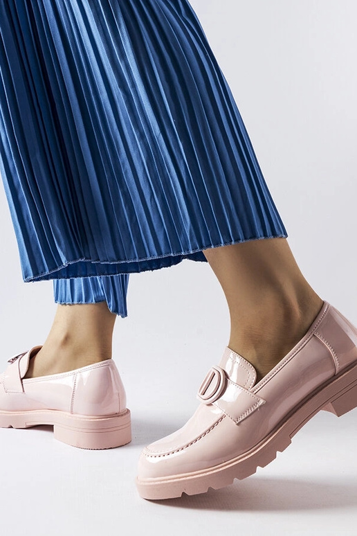 Mocassins Scranton en cuir verni rose