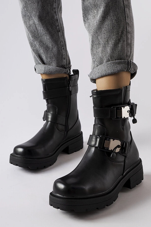 Bottes noires épaisses Enrico