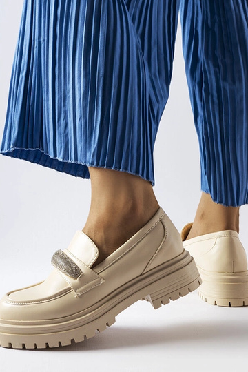 Mocassins beiges avec zircons Hartford