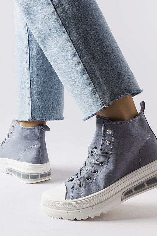 Baskets montantes grises silencieuses