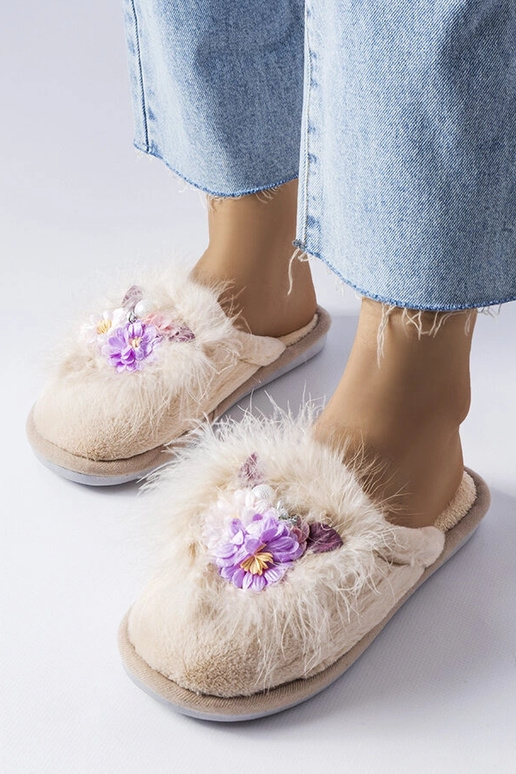 Chaussons femme beiges Moly