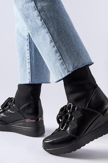 Bottines compensées noires Rochon 2