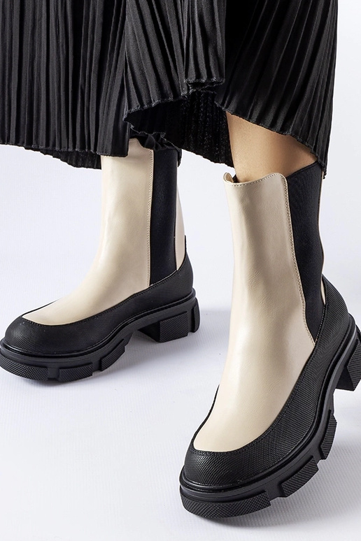 Bottines à enfiler Faisal beiges et...