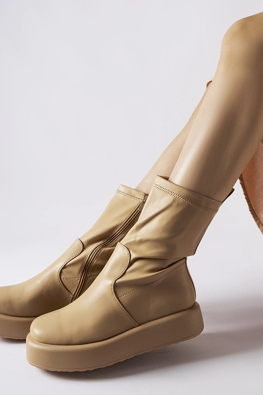 Bottines à plateforme Shadid beiges