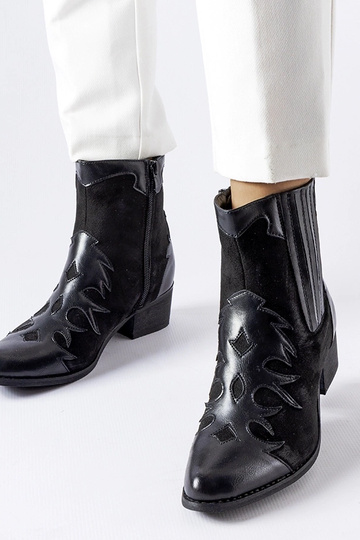 Bottes de cowboy noires à...