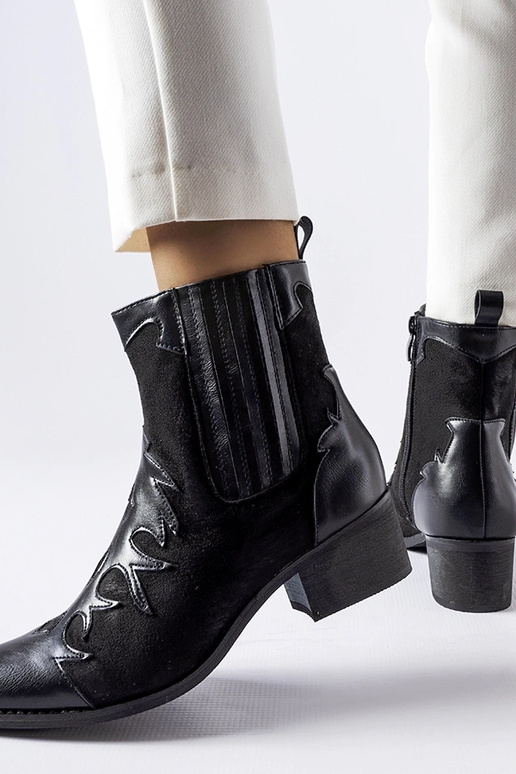 Bottes de cowboy noires à petit talon...