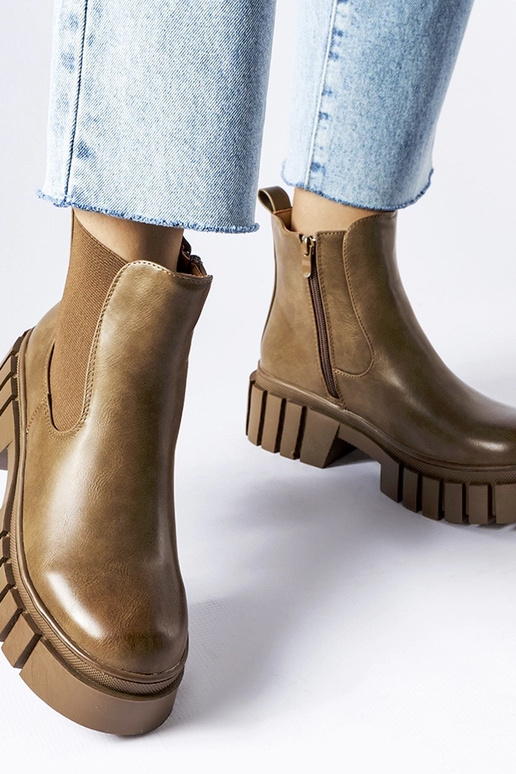 Bottines à plateforme marron de Giusy