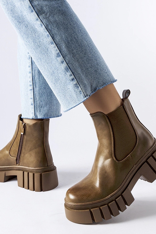 Bottines à plateforme marron de Giusy