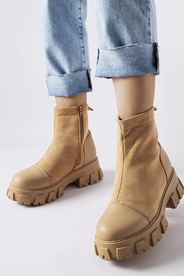 Bottes de travail en daim artificiel couleur sable avec protection Milo