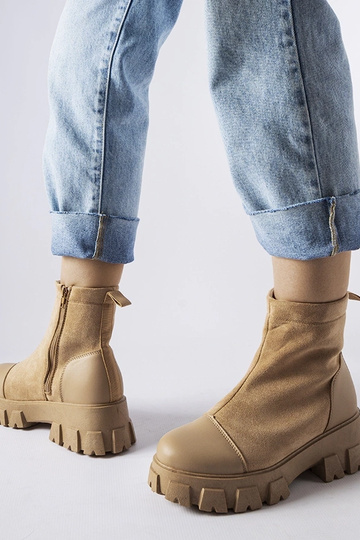 Bottes de travail en daim artificiel couleur sable avec protection Milo 2