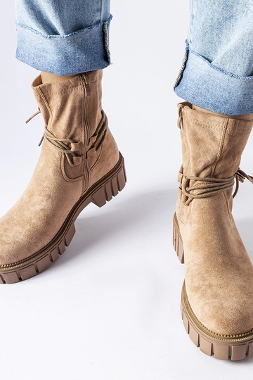 Bottines à lacets beiges Averardo 2
