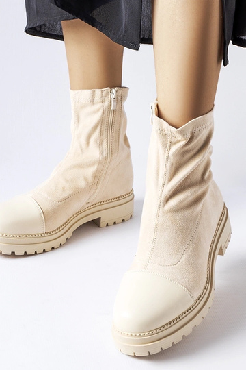Bottines en daim artificiel couleur sable Cigliano