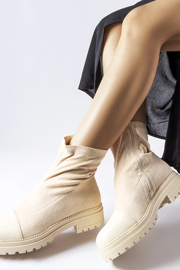 Bottines en daim artificiel couleur sable Cigliano 2