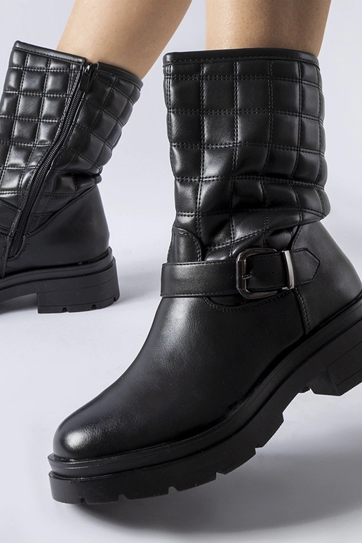 Bottines matelassées noires Bluffs