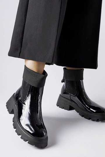 Bottines noires à enfiler -...