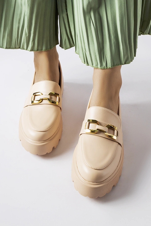 Mocassins beiges pour femme ornés... Mocassins beiges pour femme ornés...