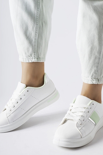 Chaussures de sport blanches avec accessoires menthe de Marei