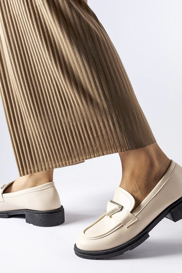Mocassins beiges ornés de zircons Marsilius 2
