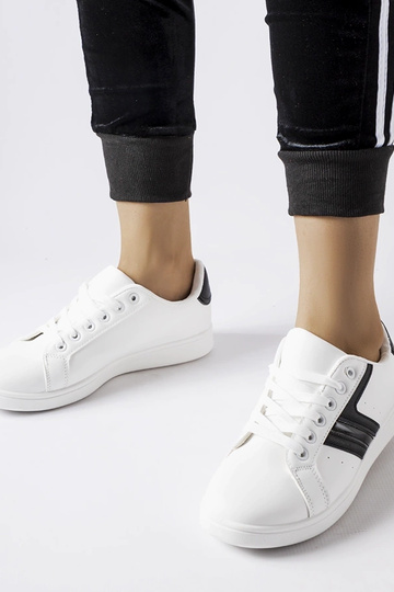 Baskets blanches avec empiècements noirs Rizzo