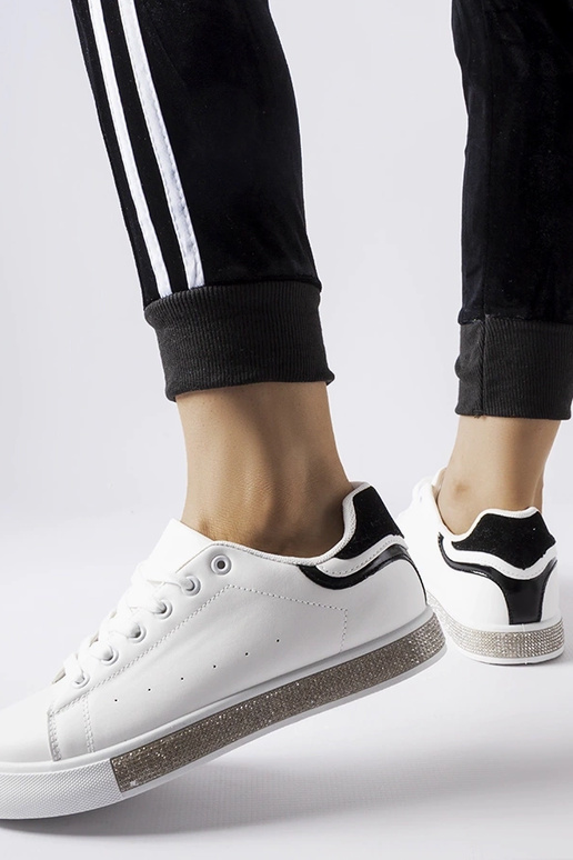 Baskets Dina en zircon noir et blanc