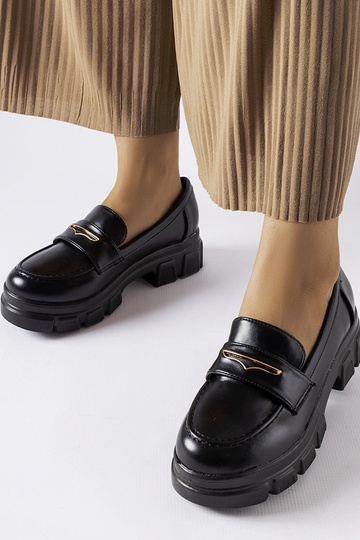 Mocassins noirs avec semelle visible Fuori