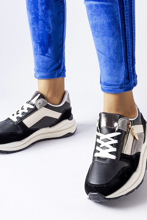 Baskets noires et blanches Cecchi