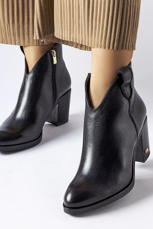 Bottines d'hiver noires en cuir, Karino