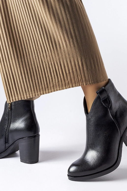 Bottines d'hiver noires en cuir, Karino