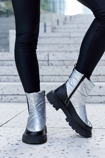 Bottines d'hiver noires en suède synthétique, "Paien" 2