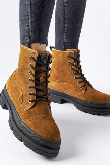 Bottes de travail en cuir marron, « BIG STAR KK274524 »