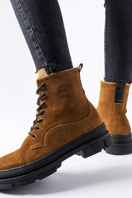 Bottes de travail en cuir marron, «...