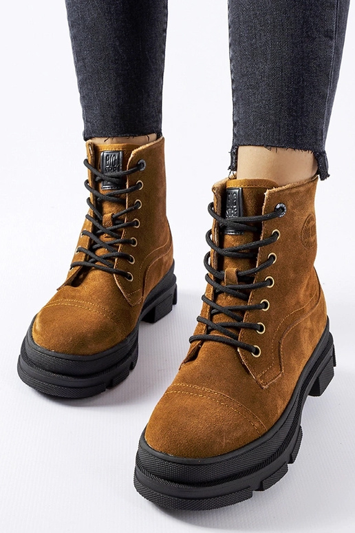 Bottes de travail en cuir marron, «...
