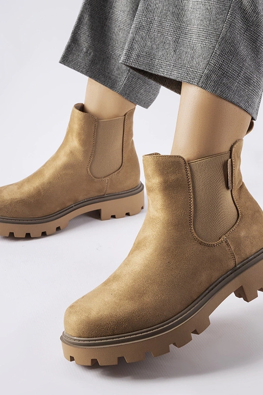 Bottines d'hiver couleur sable, « Big...