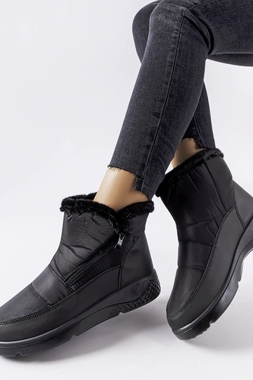 Bottes de neige isolées noires Judithe avec fermeture éclair