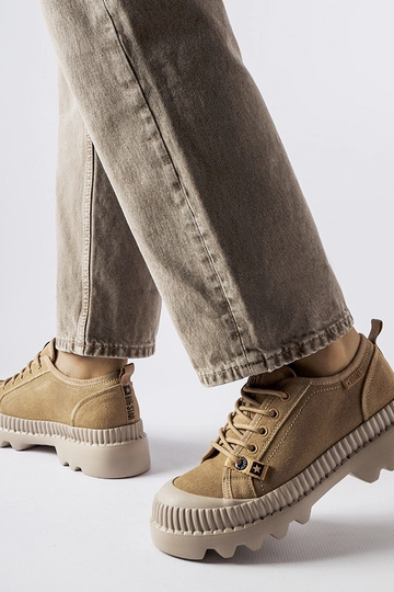 Baskets en cuir beige Big... 2