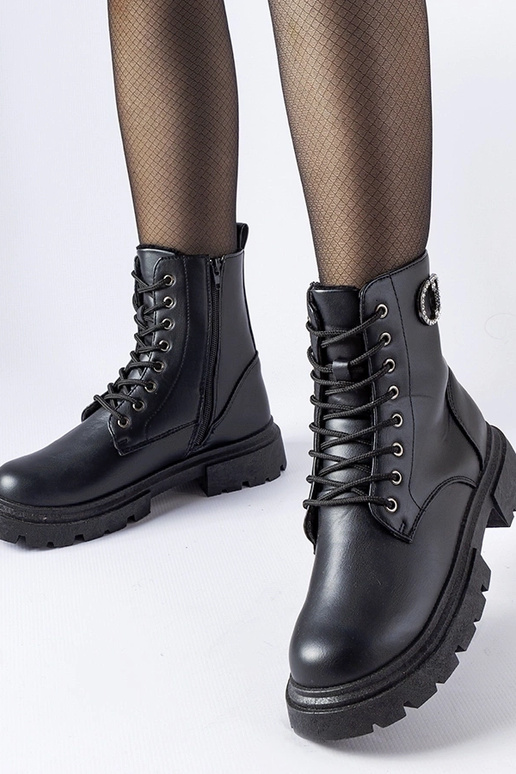 Bottes isolantes noires avec zircons...