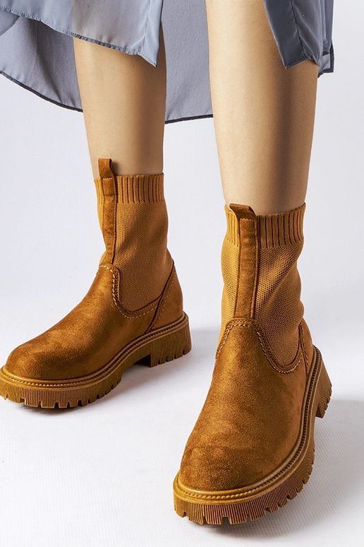 Bottes en daim artificiel marron Big...