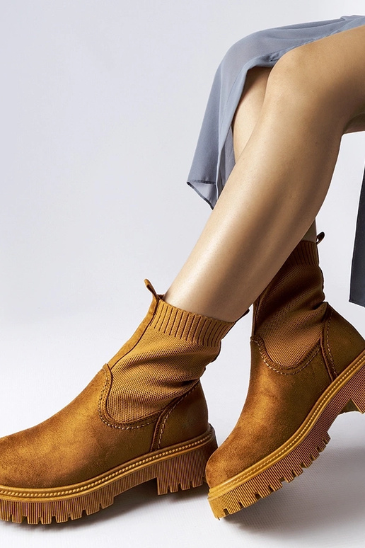 Bottes en daim artificiel marron Big...