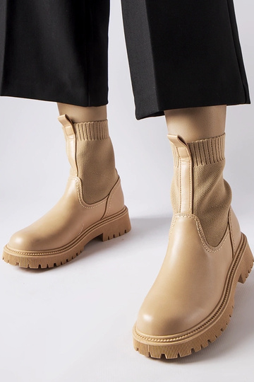 Bottes en daim artificiel couleur sable Big Star MM274542 2