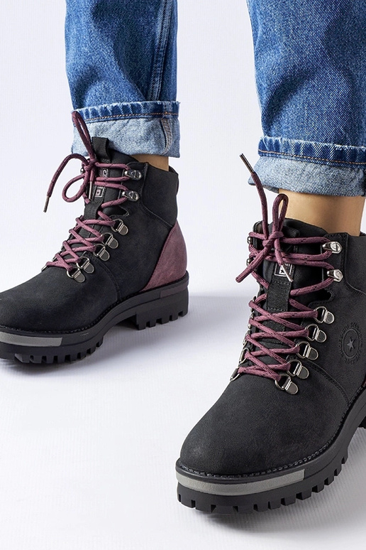 Bottes Big Star noires et bordeaux...